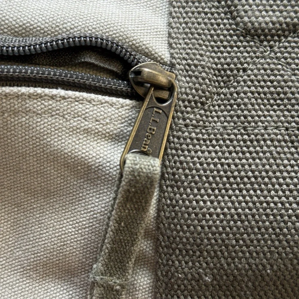 L.L. Bean Vintage Canvas Adventure Duffle‎ Bag HP Invent!! Olive Green Two Tone